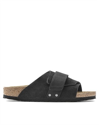 Kyoto Nubuck Suede Leather Sandal - Black